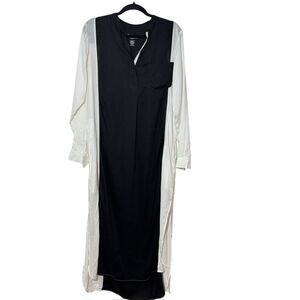 DKNY Women's Size SMALL White and Black Maxi Kaftan Dress Lightweight Cover-Up